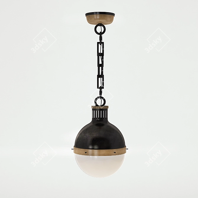 Modern Hicks Small Pendant: Bronze & Hand-Rubbed 3D model image 1