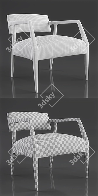 Elegant Alistair Occasional Chair 3D model image 3