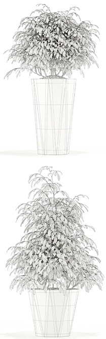 Modern FACET Planters: Elevate Your Space 3D model image 3