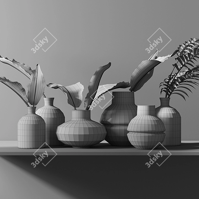 Elegant Branch Decor Set 3D model image 3