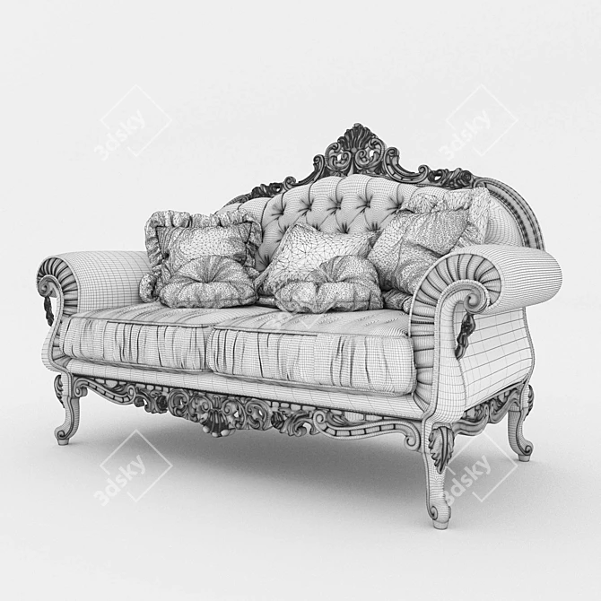 Opera Double Sofa: Italian Craftsmanship 3D model image 2