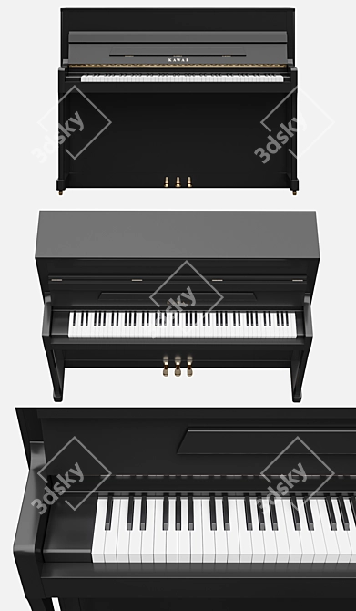 Kawai K-200 EP Digital Piano: High-Quality Sound and Advanced Features 3D model image 2