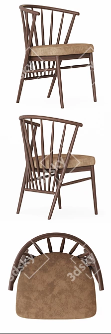 Elegant Ash Chair: Morelato Jenny 3D model image 2
