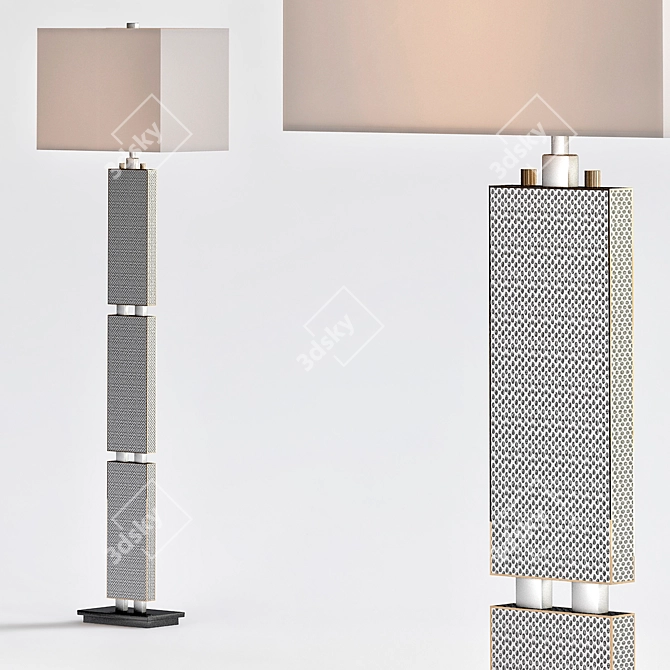 Elegant Brass Floor Lamp 3D model image 1