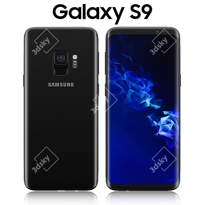 Samsung Galaxy S9 Black - Perfect for Stunning Renders! 3D model image 1