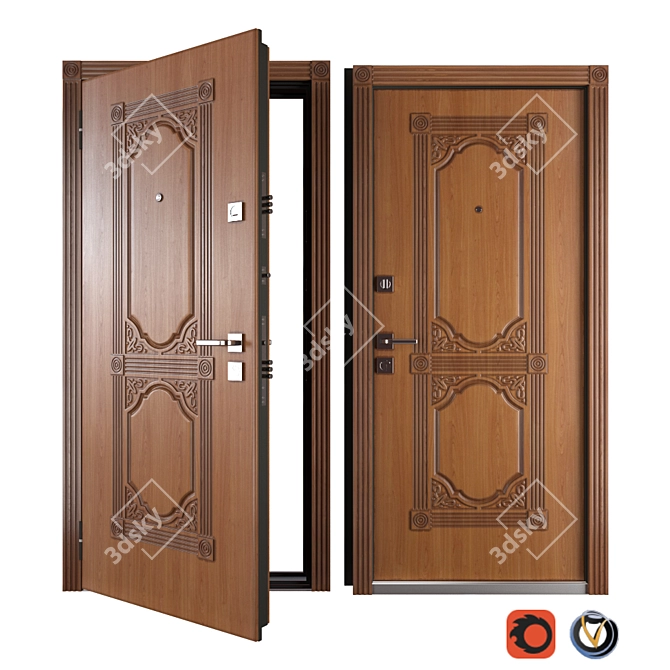 Mastino Lacio Metal Entrance Door 3D model image 1