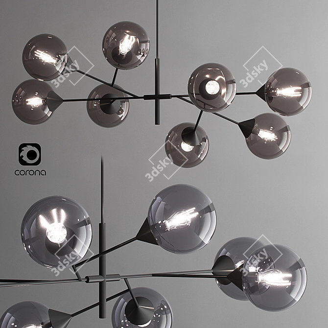 Giorgetti Kendama: Elegant 8-Lamp Chandelier 3D model image 1