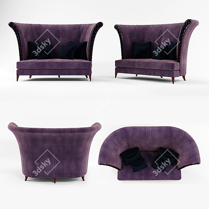 Luxurious Lagerfeld Sofa: Iconic Elegance 3D model image 2