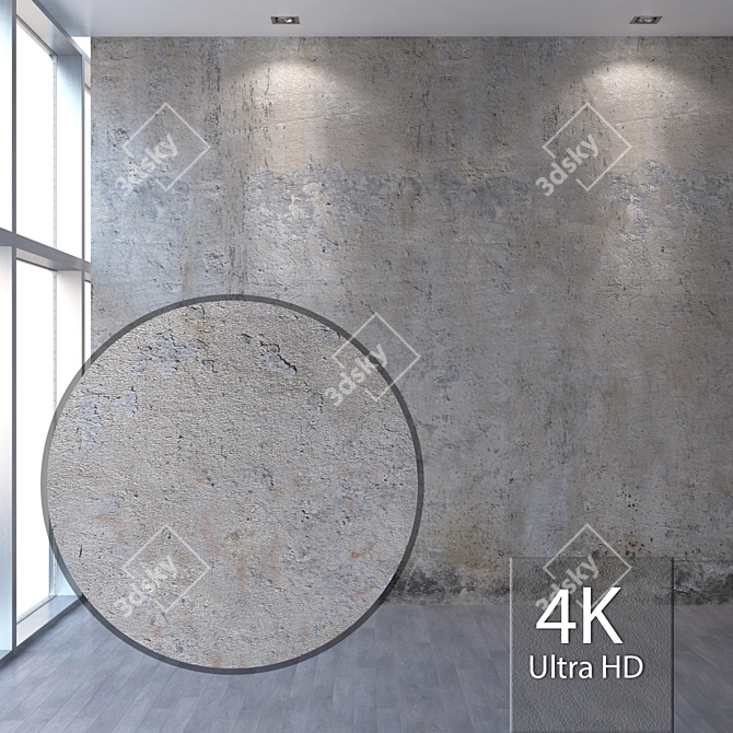 Seamless Concrete Wall Texture 3D model image 3