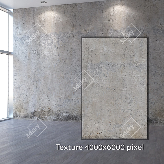 Seamless Concrete Wall Texture 3D model image 1