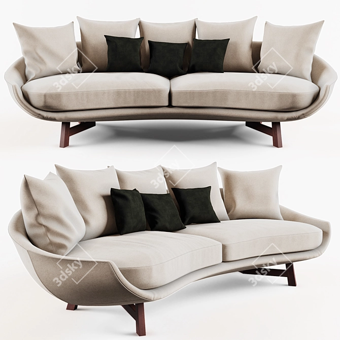 Desiree Avi ES: Stylish & Spacious Sofa 3D model image 1