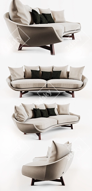 Desiree Avi ES: Stylish & Spacious Sofa 3D model image 2