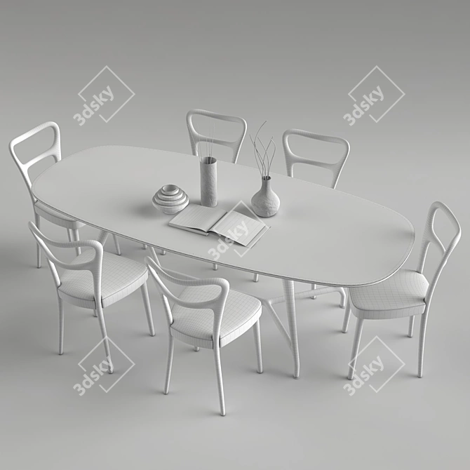 Elegant Porada Noemi & Mirabeau Dining Set 3D model image 2