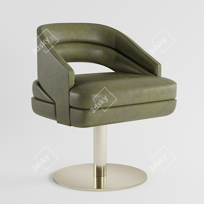 Sleek Russel Dining Chair 3D model image 1