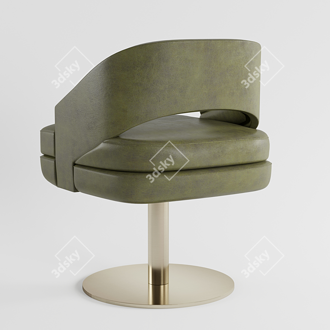 Sleek Russel Dining Chair 3D model image 2