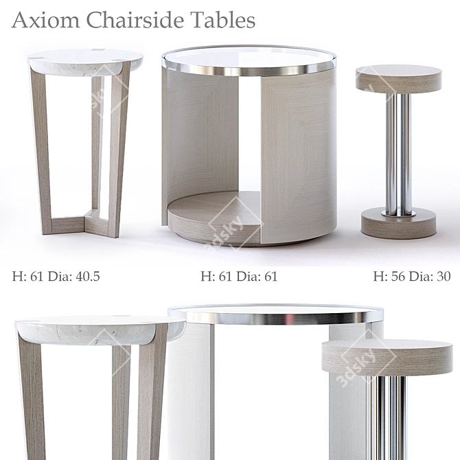 Modern Bernhardt Axiom Chairside Table 3D model image 1