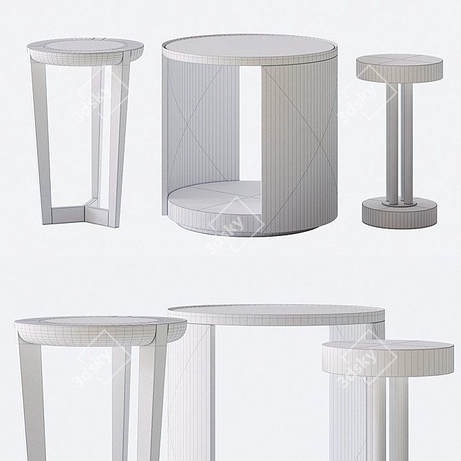 Modern Bernhardt Axiom Chairside Table 3D model image 3