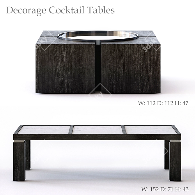 - Title: Decorage Cocktail Tables - Contemporary Elegance for Your Space 3D model image 1