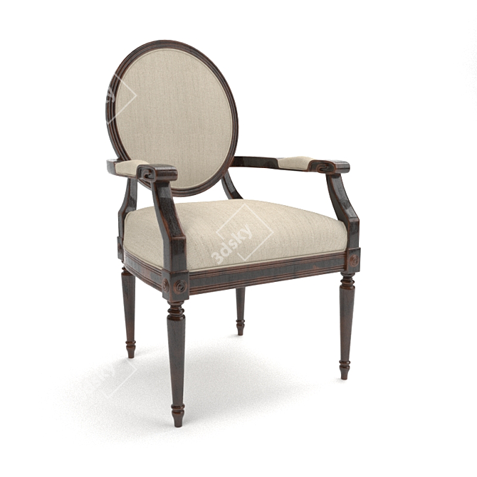 Vintage Linen Armchair: Hooker Furniture 3D model image 1