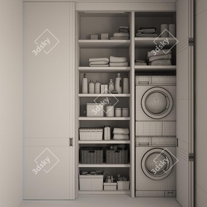 Modern Bathroom Furniture Set 3D model image 2