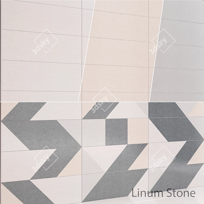 Elegant Linum Stone Ceramic Tiles 3D model image 1