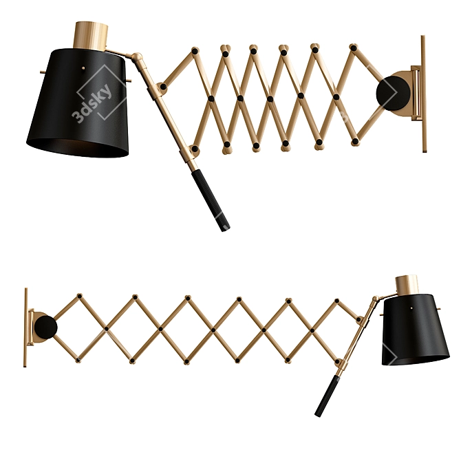 Elegant Pastorius Wall Light 3D model image 1
