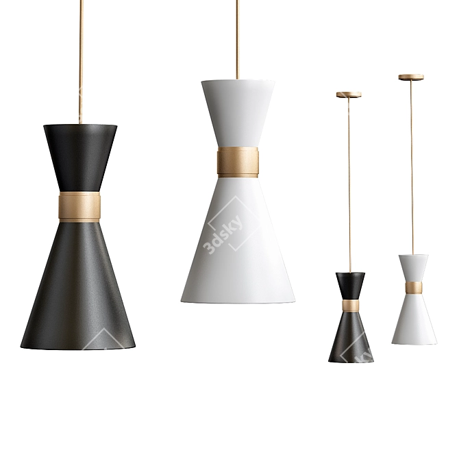 Elegant Cairo Pendant Light 3D model image 1