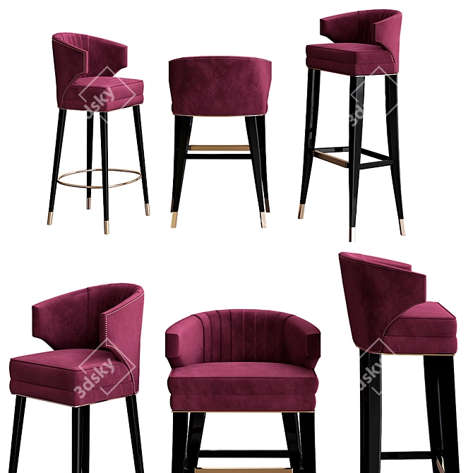 Elegant Ibis Bar Chair 3D model image 1