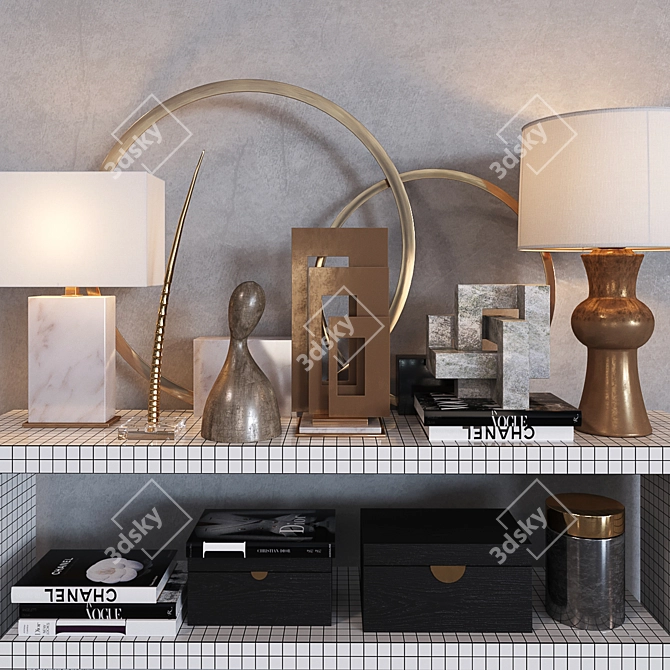 Contemporary ARTERIORS Decor Set 3D model image 2
