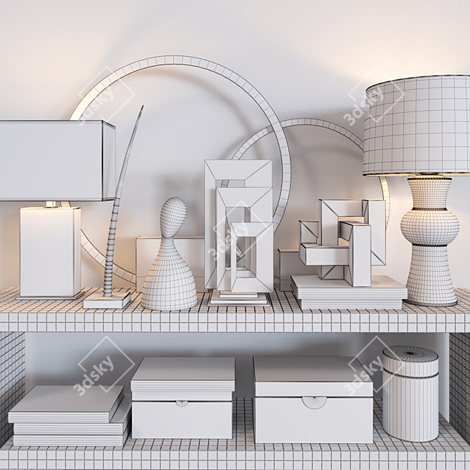 Contemporary ARTERIORS Decor Set 3D model image 3