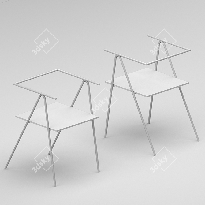 Sleek Metal Chair - 2013 Design 3D model image 2