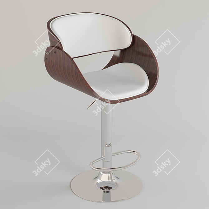 Elegante Banqueta Branca de Mlmere 3D model image 1