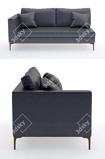 Luxurious Velvet Edlyn Right 3D model image 2