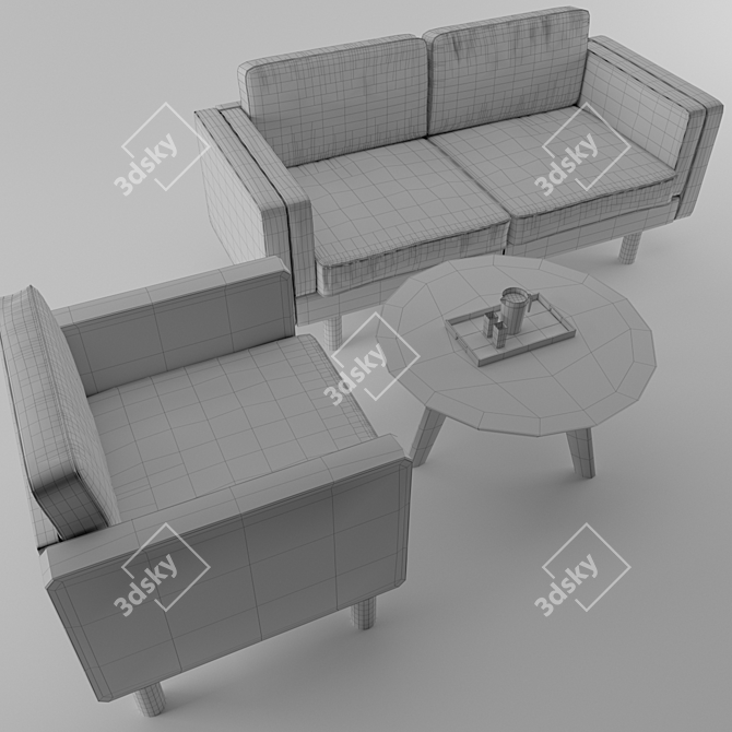 HJM 24 Sofa - Modern Comfort for Your Home 3D model image 3