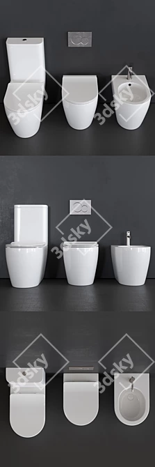 Scarabeo Moon Collection - Toilet, Bidet & Close-Coupled Set 3D model image 2