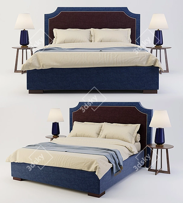 Elegant Costa Bella Viola Bed 3D model image 1