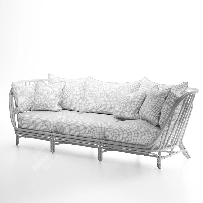 Janus et Cie Kyoto Rattan Sofa 3D model image 3