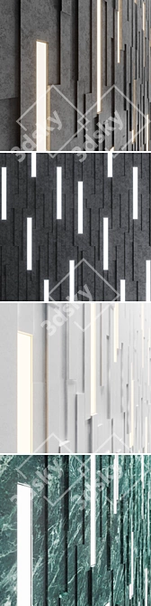 LuxStone Wall Stripes 3D model image 2