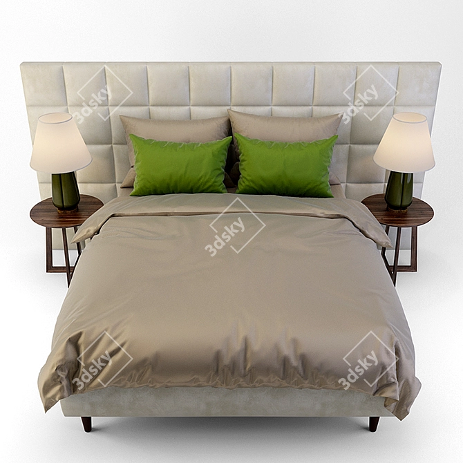 Elegant Costa Bella Regina Bed 3D model image 2