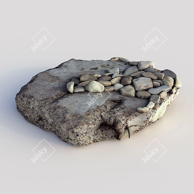 Rubble Building Plate Chip 3D model image 2