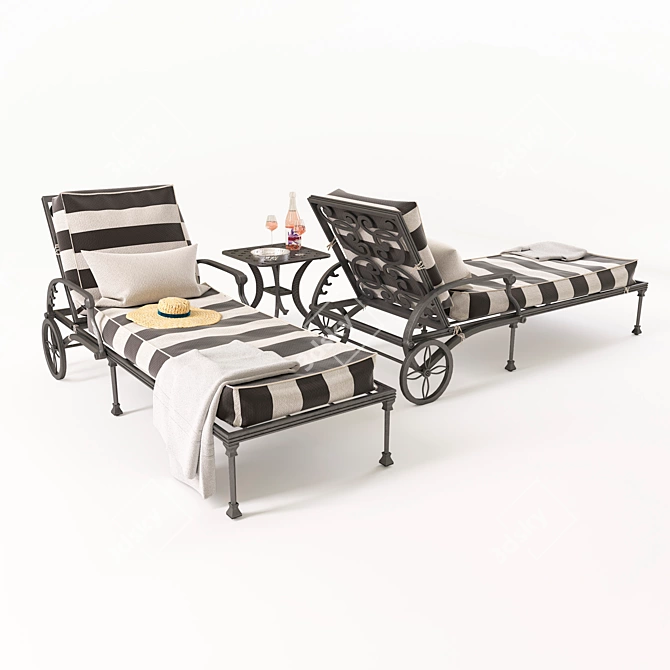 Amalfi Chaise: Sleek and Stylish Outdoor Lounger 3D model image 1