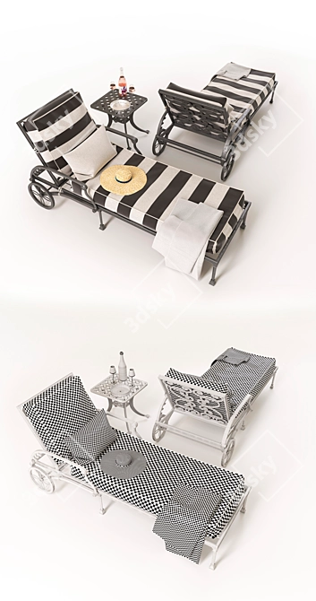 Amalfi Chaise: Sleek and Stylish Outdoor Lounger 3D model image 2