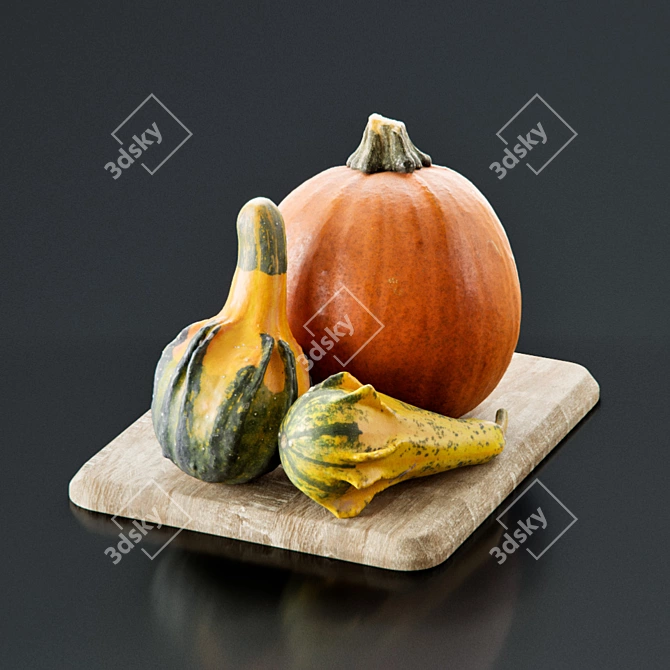 Autumn Harvest: Scanned 3D Pumpkins 3D model image 1