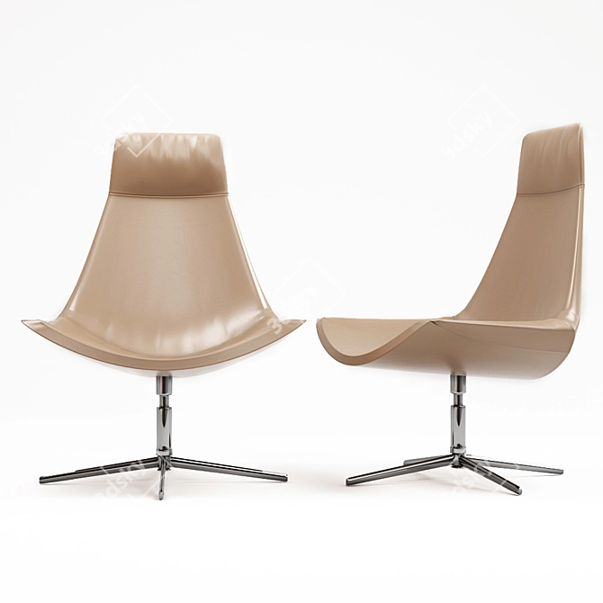 Italian-made Kayak Lounge Armchair: Premium Quality Office Furniture by Kastel 3D model image 1