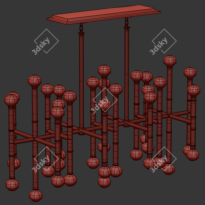 Elegant Meurice Chandelier: Adjustable, 38" x 14" x 25 3D model image 2