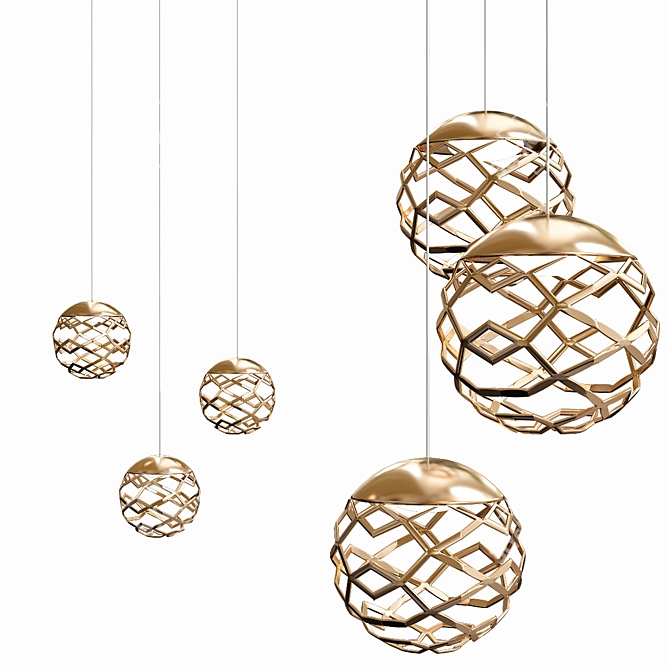 Kelly Cluster Pendant Light - 3 Lights 3D model image 1