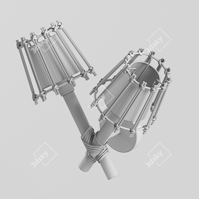 Handcrafted Tortoise Shell Iron Sconce 3D model image 3