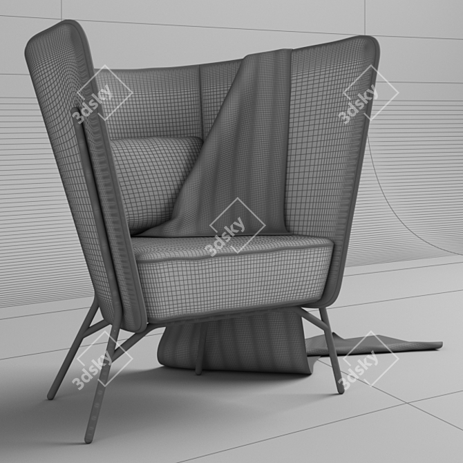 Modern Nordic Design Aura Chair 3D model image 3