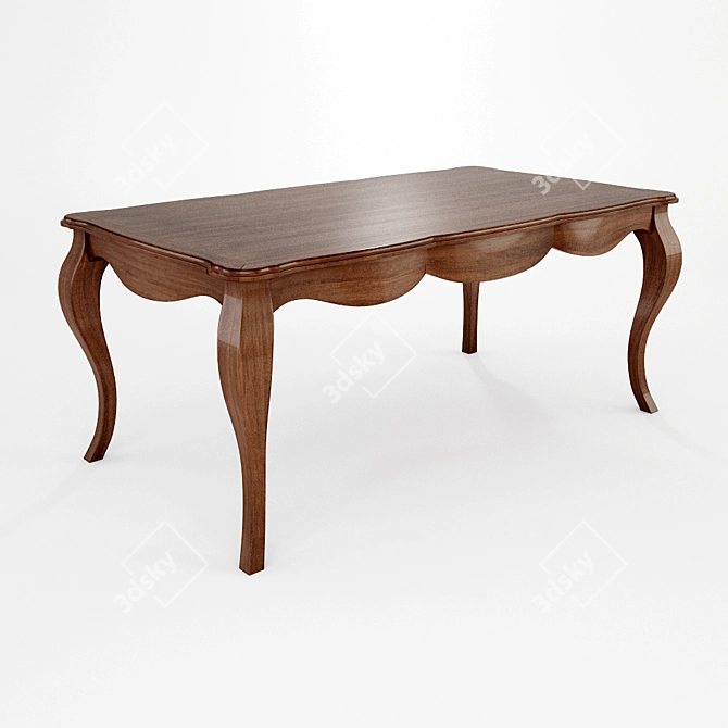 TONIN CASA Aston Dining Table Walnut Finish 3D model image 1