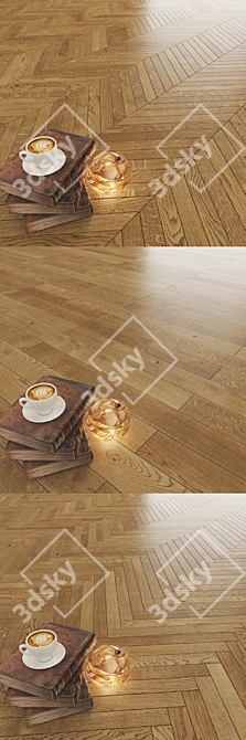 Title: Cocoa Oak Story: Seamless Color Correction Parquet 3D model image 2